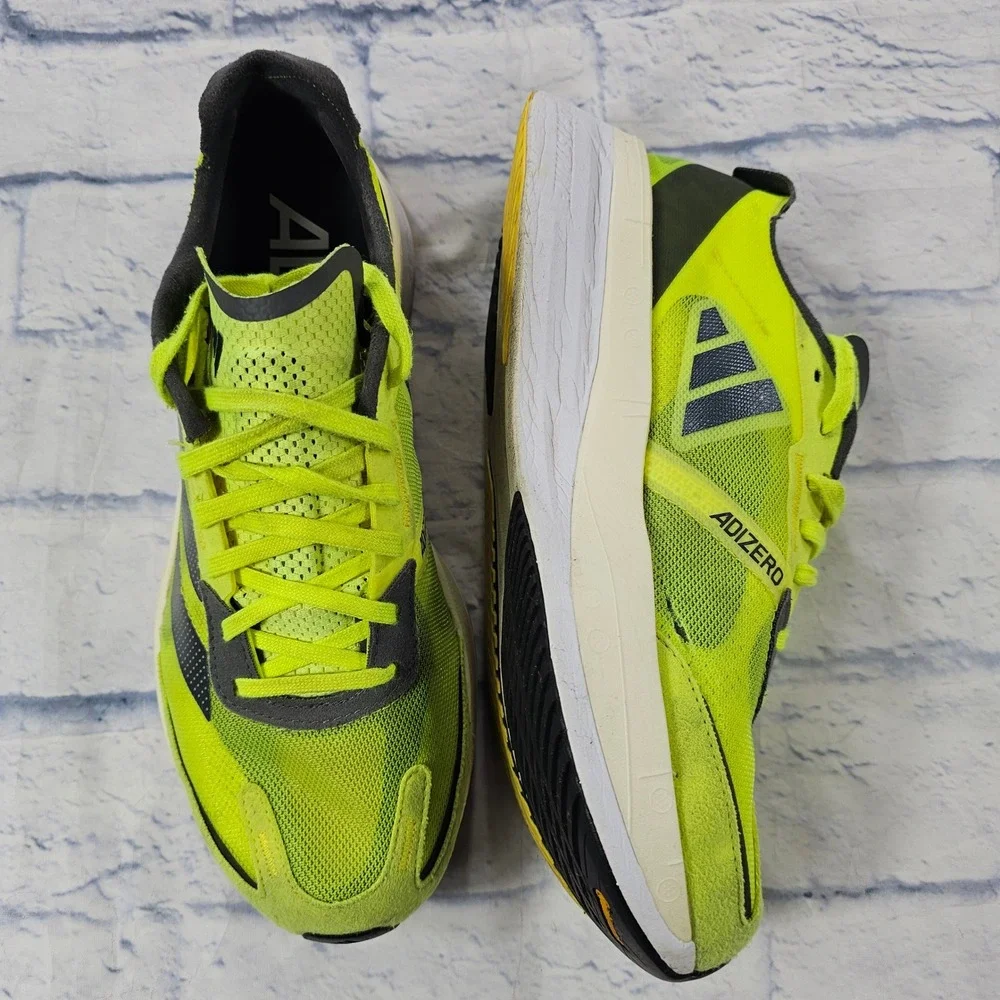 Adidas Adizero Boston 11 Running Shoes Mens 9 Solar Yellow Night Metallic GX6650